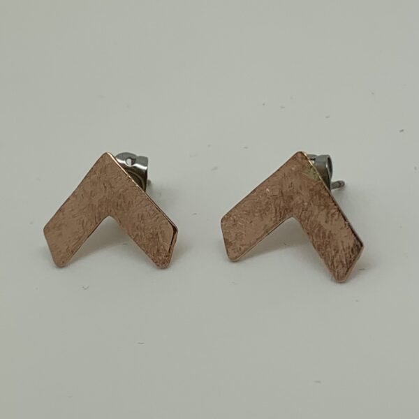 /Rose Gold Chevron Stud Earrings