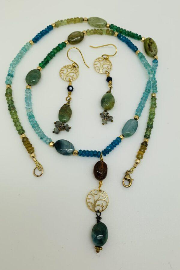 ApatiteAndTourmalineBeadedNecklace